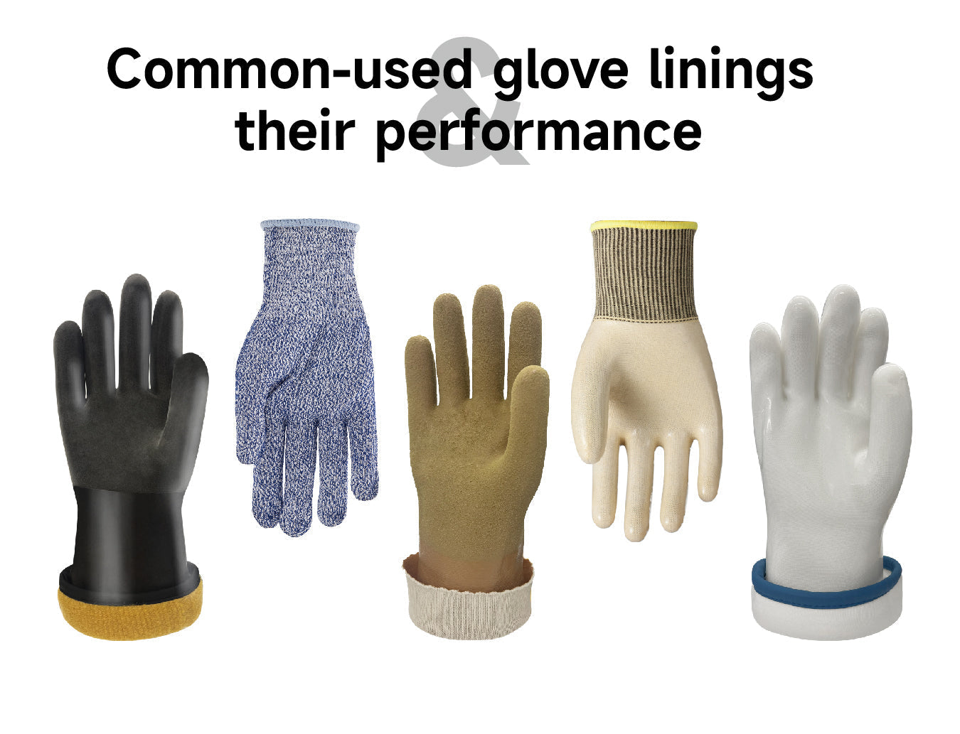 Commonly used glove linings and their performance