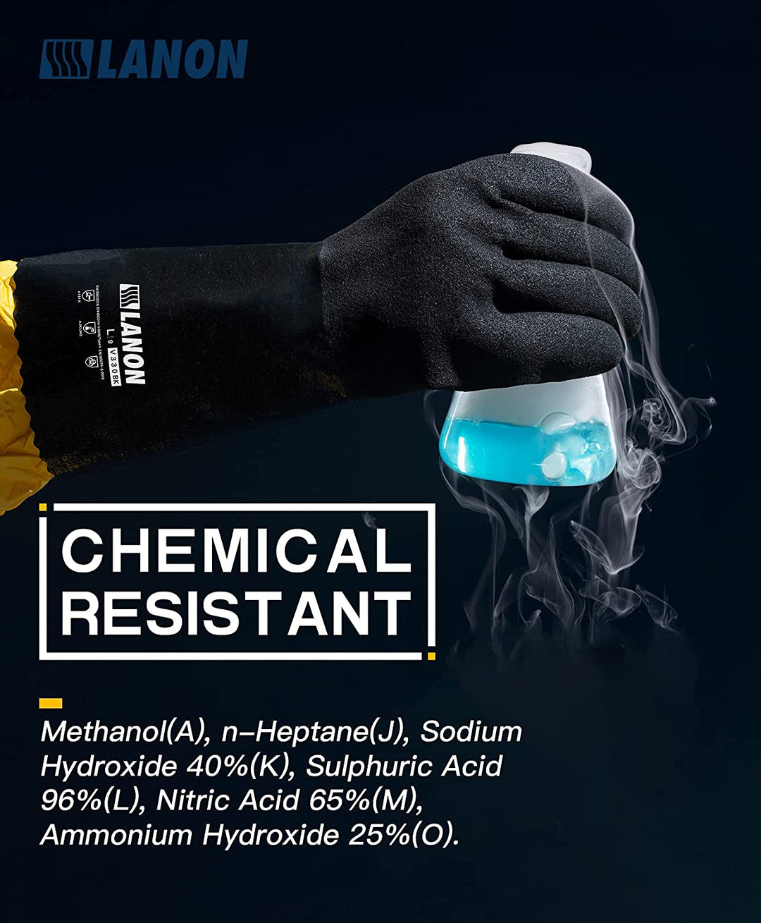 V330BK 丨 Chemical-Resistant Nitrile Gloves