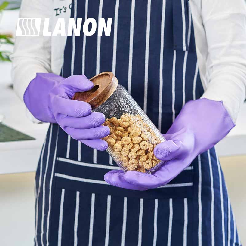 808-2 | PVC Thermal Cleaning Gloves with Blue Fleece Thermal Liner