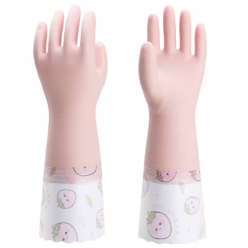 808-5 | PVC Cleaning Gloves with Fleece Thermal Liner with Long Cuffs