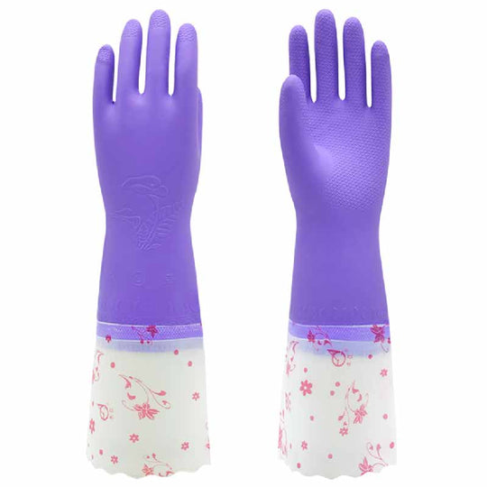 808-5 | PVC Cleaning Gloves with Fleece Thermal Liner with Long Cuffs