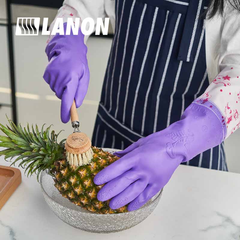 808-5 | PVC Cleaning Gloves with Fleece Thermal Liner with Long Cuffs