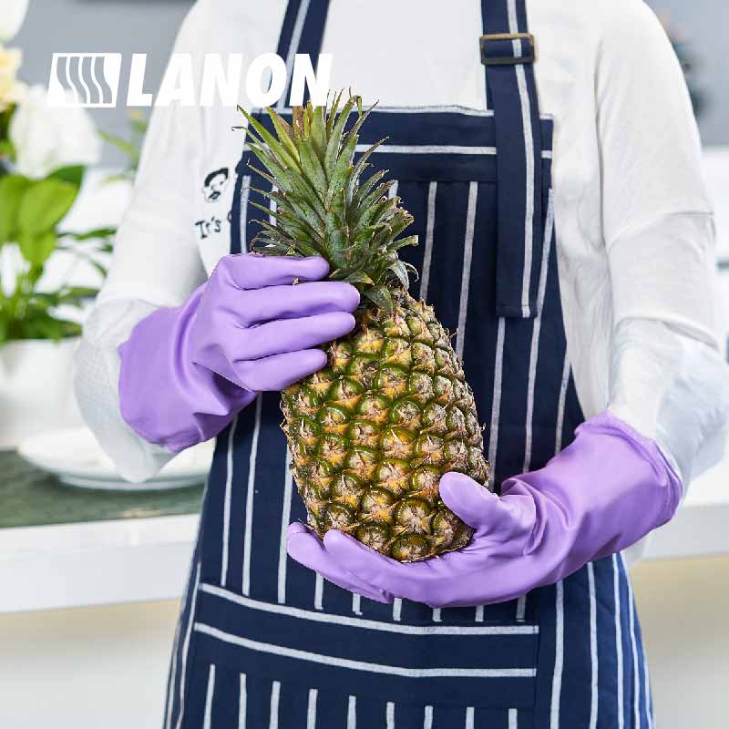 808-B 丨 Flocklined PVC Cleaning Gloves with Long Cuffs