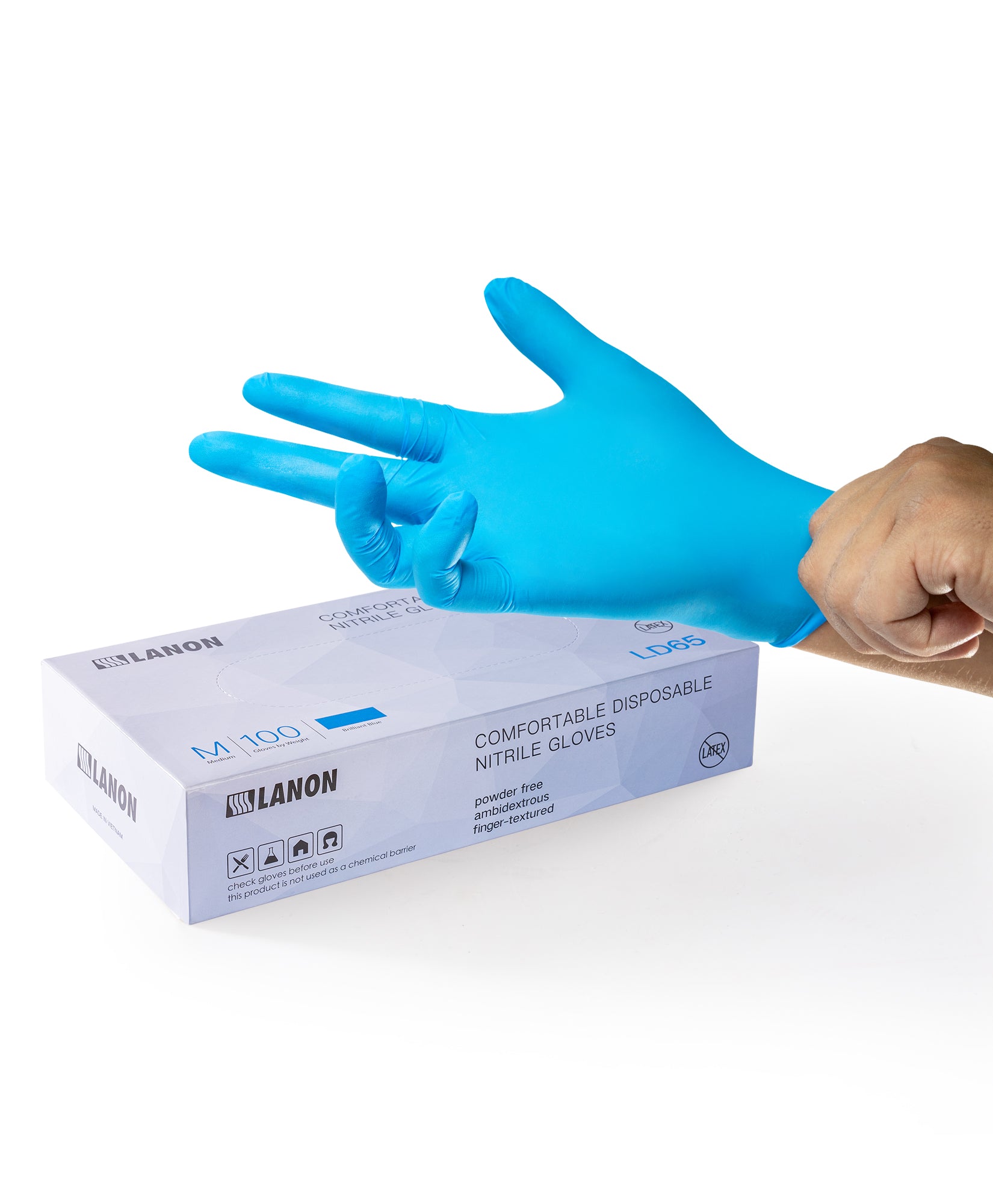 LD65 | Disposable Nitrile Gloves, Powder-Free, 3.5g