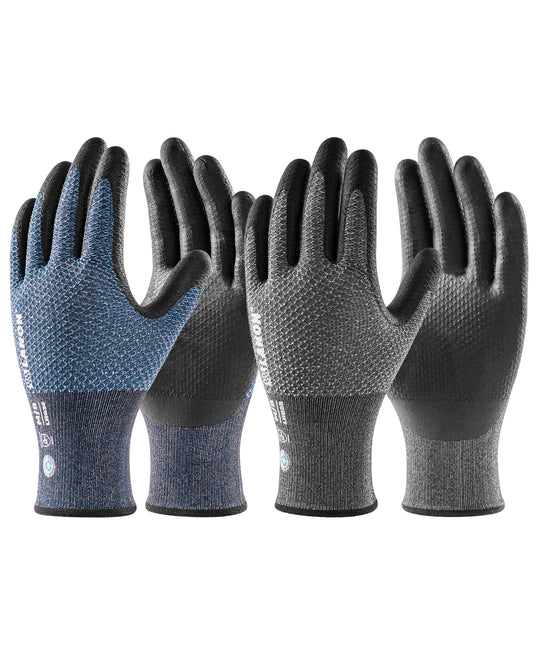 LANON Breathable Nitrile Coated Gardening Gloves, 2 Pairs