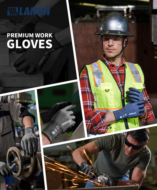 LANON Breathable Nitrile Coated Gardening Gloves, 2 Pairs