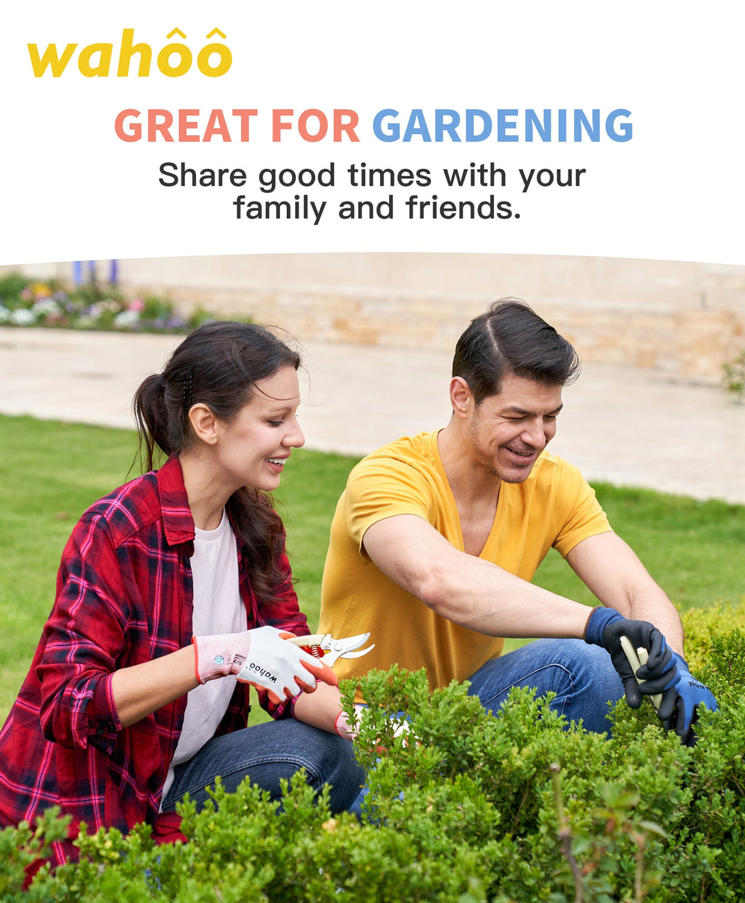 LANON wahoo Breathable Latex Coated Gardening Gloves, 2 Pairs