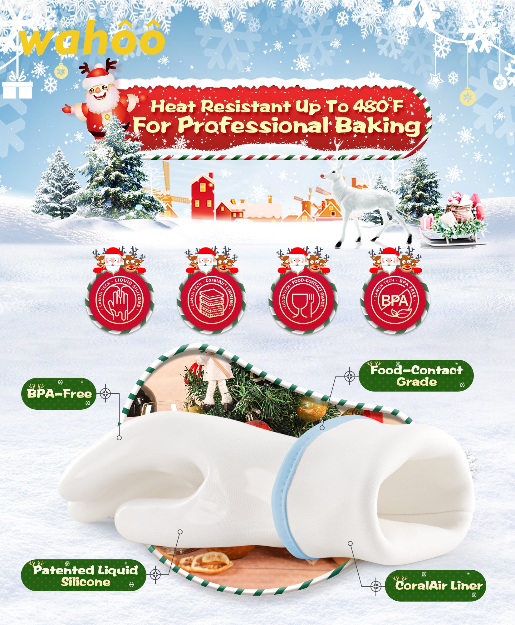 wahoo Liquid Silicone Gloves | Christmas limted edition