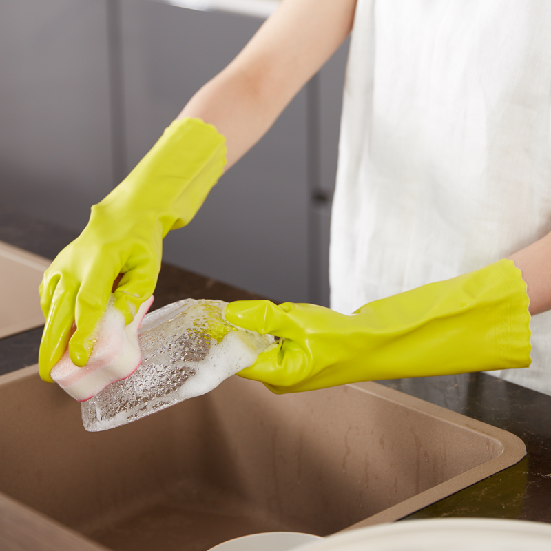 WF44 丨 Flocom Flocklined PVC  Household Gloves 3 Pairs