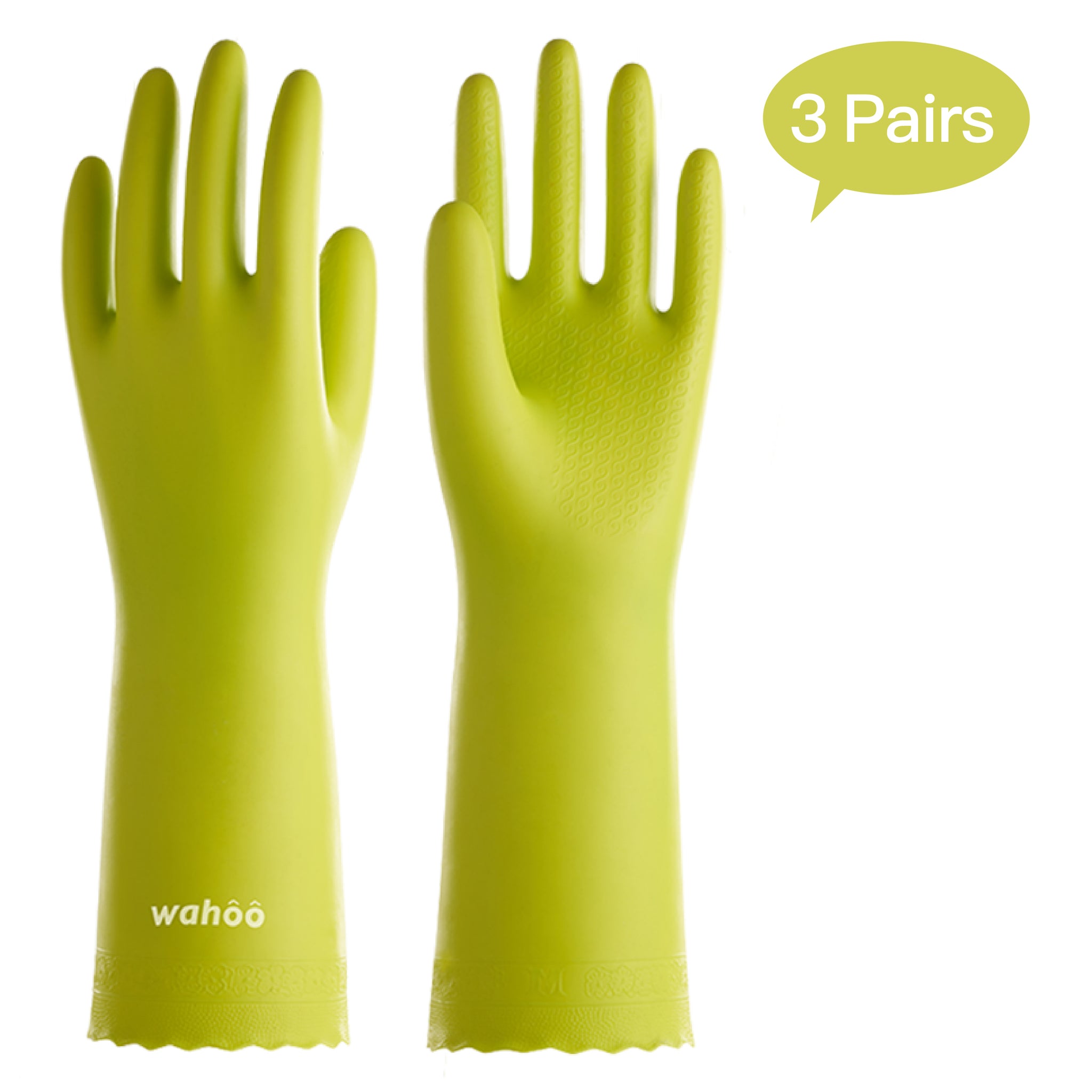 WF44 丨 Flocom Flocklined PVC  Household Gloves 3 Pairs