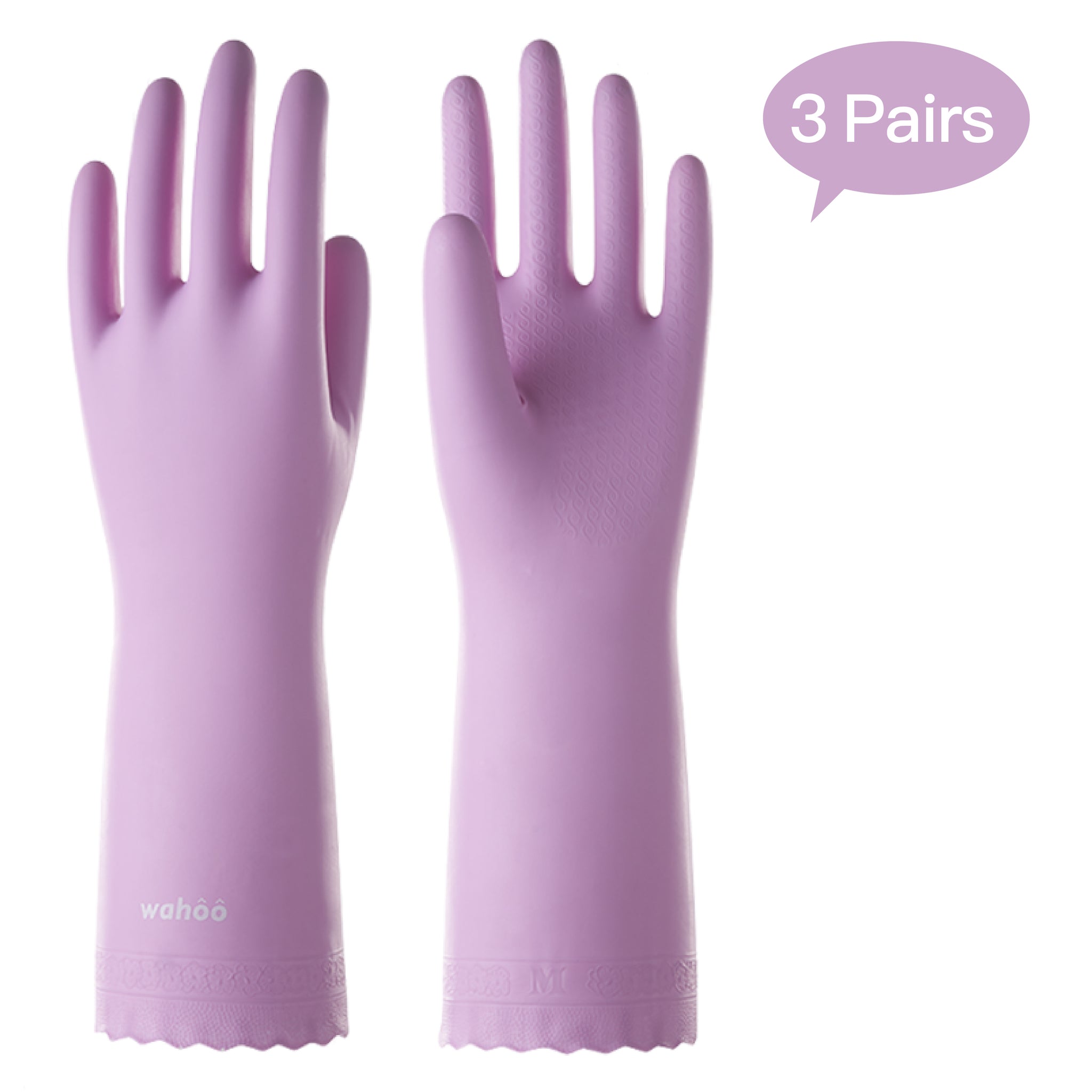 WF76 丨 Flocom Flocklined PVC Household Gloves 3 Pairs