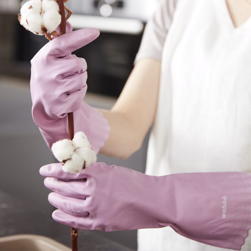 WF76 丨 Flocom Flocklined PVC Household Gloves 3 Pairs