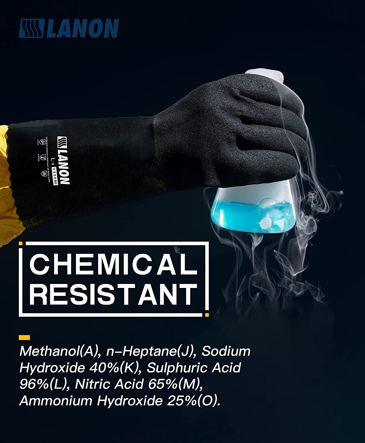 V330BK 丨 Nitrile Chemical Resistant Gloves