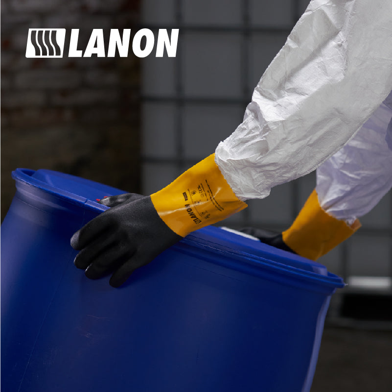 LANON 26 « Coude Longueur PVC Gants résistants aux produits chimiques, Gants  en caoutchouc longs robustes, Protection contre les acides, les alcalis et  les huiles, XXL